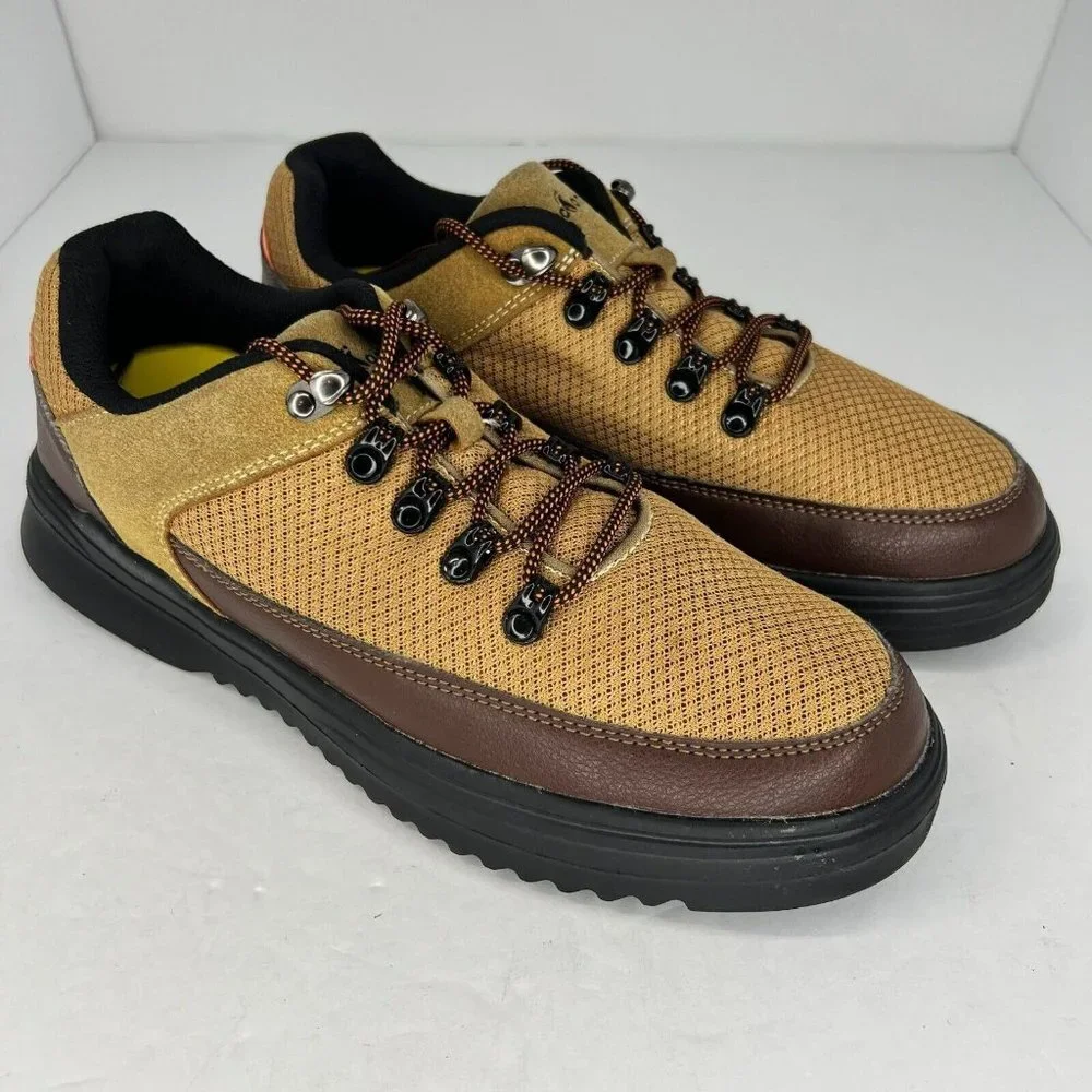OrthoComfoot Mens 22JC03 Beige Brown Leather Suede Lace Up Size 43 Casual Shoes
